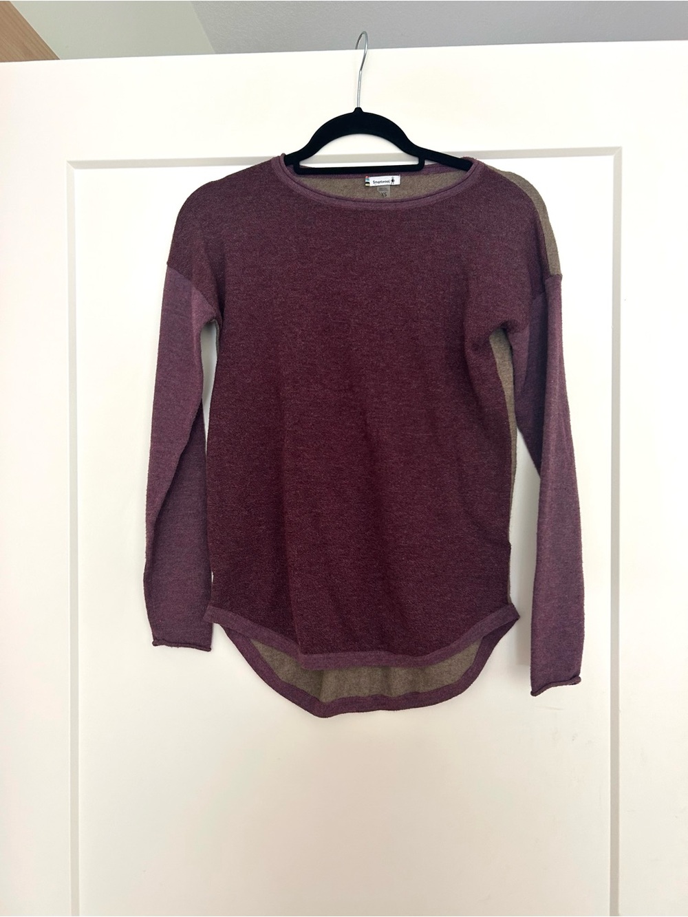 Smartwool Women's Shadow Pine Colorblock Sweater Argyle Purple Size XS